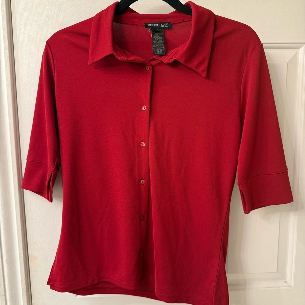 Kenneth Cole Women's Scarlet Button-Down Shirt